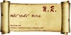 Máthé Rita névjegykártya
