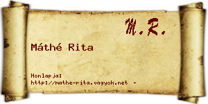 Máthé Rita névjegykártya